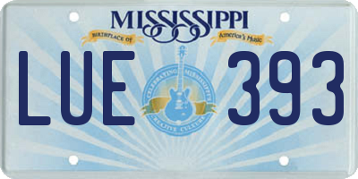 MS license plate LUE393