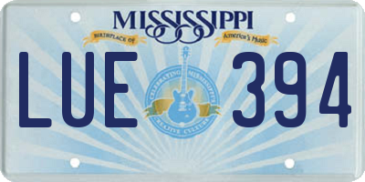 MS license plate LUE394
