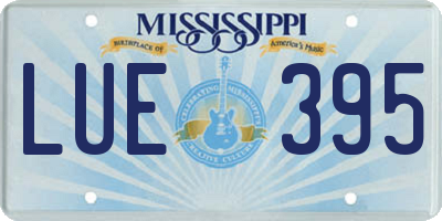 MS license plate LUE395