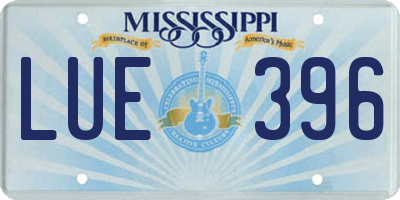 MS license plate LUE396