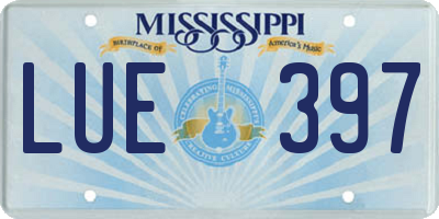 MS license plate LUE397