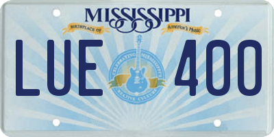 MS license plate LUE400