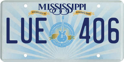 MS license plate LUE406