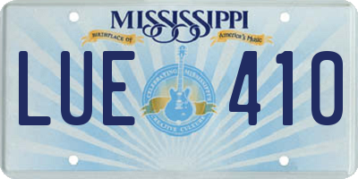 MS license plate LUE410