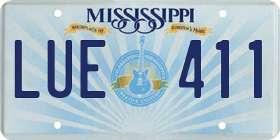 MS license plate LUE411
