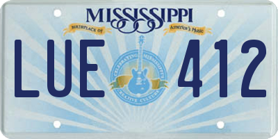 MS license plate LUE412