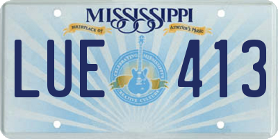 MS license plate LUE413
