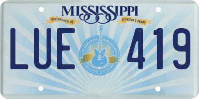 MS license plate LUE419