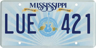 MS license plate LUE421