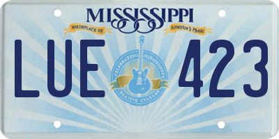MS license plate LUE423
