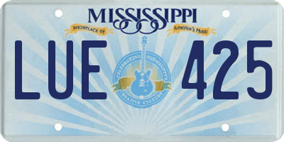 MS license plate LUE425