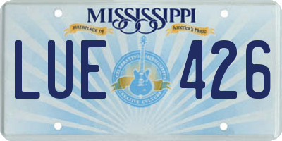 MS license plate LUE426