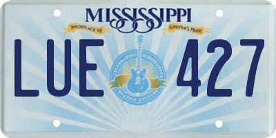 MS license plate LUE427