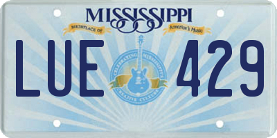 MS license plate LUE429
