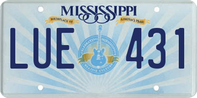 MS license plate LUE431