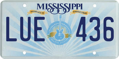MS license plate LUE436