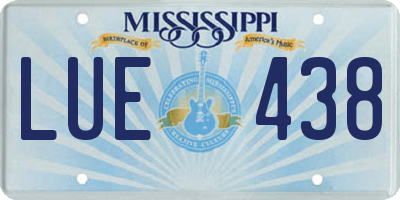 MS license plate LUE438