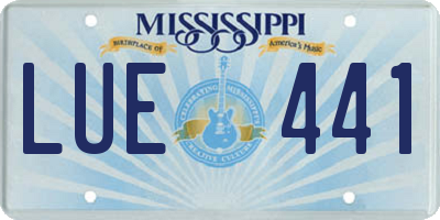 MS license plate LUE441