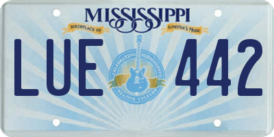 MS license plate LUE442
