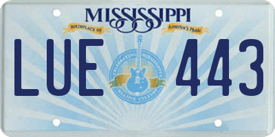 MS license plate LUE443