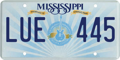 MS license plate LUE445
