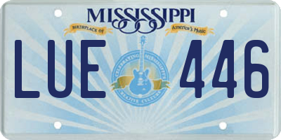 MS license plate LUE446