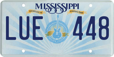 MS license plate LUE448
