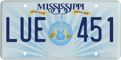 MS license plate LUE451