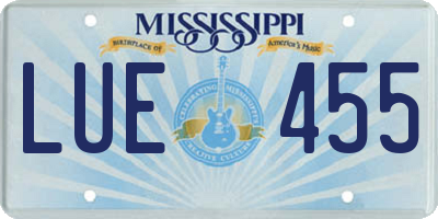 MS license plate LUE455