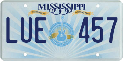 MS license plate LUE457
