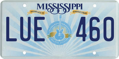 MS license plate LUE460