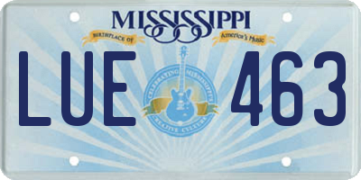 MS license plate LUE463