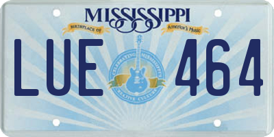 MS license plate LUE464
