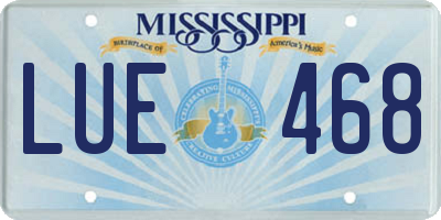 MS license plate LUE468