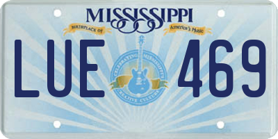MS license plate LUE469