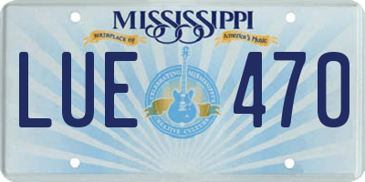 MS license plate LUE470