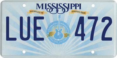 MS license plate LUE472