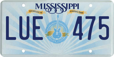 MS license plate LUE475