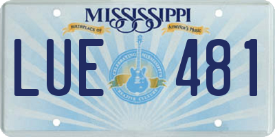 MS license plate LUE481