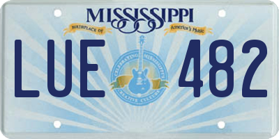 MS license plate LUE482