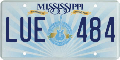 MS license plate LUE484