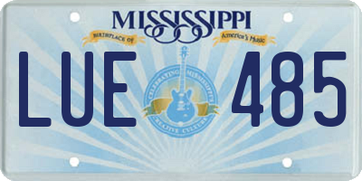 MS license plate LUE485