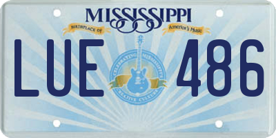 MS license plate LUE486