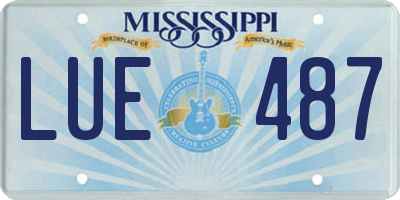 MS license plate LUE487