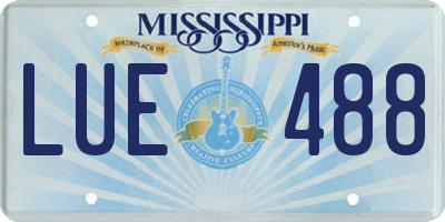 MS license plate LUE488