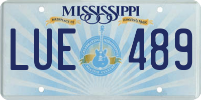 MS license plate LUE489