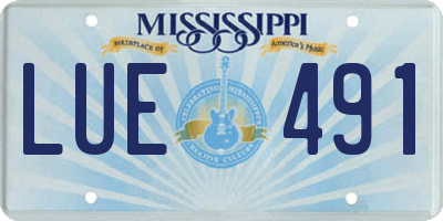 MS license plate LUE491