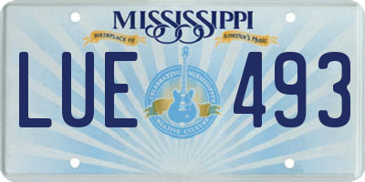 MS license plate LUE493