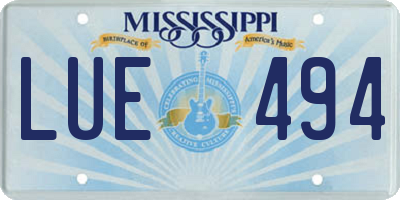 MS license plate LUE494