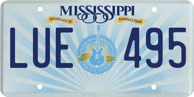 MS license plate LUE495